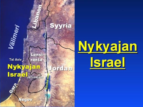 Israelin kartta Gazan kaista Länsi-ranta Jerusalem